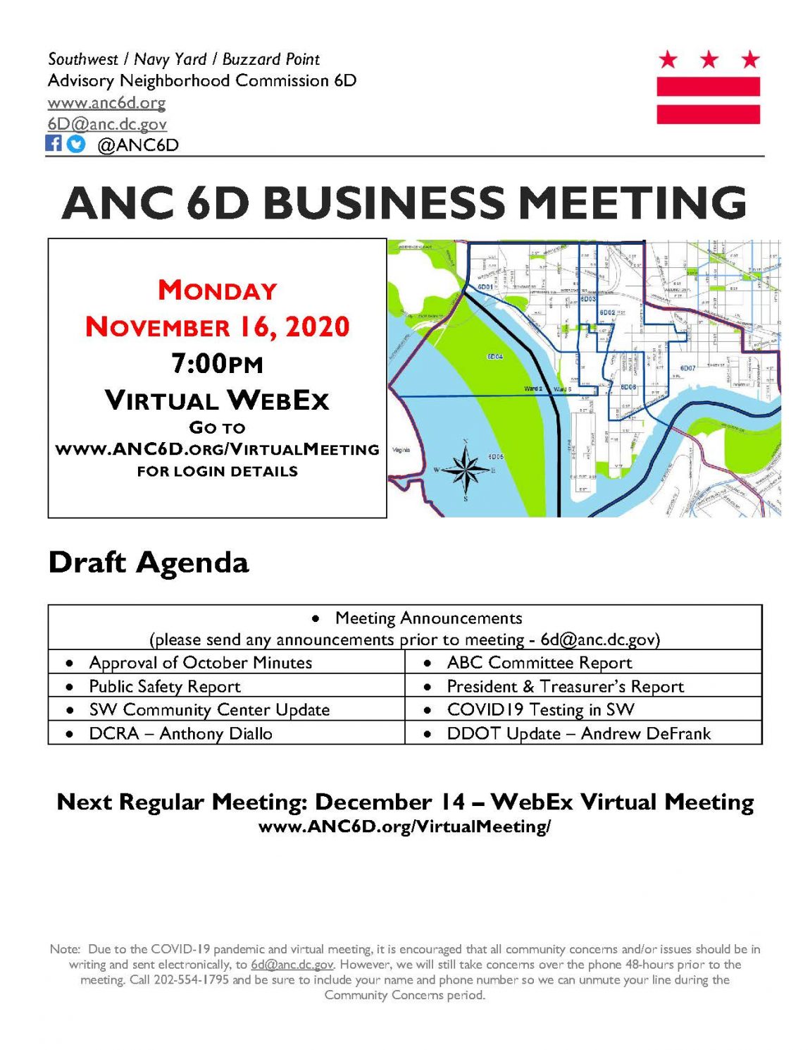 November 16 Meeting Announcement